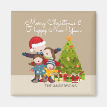 Personalisiert frohe Weihnachten | Magnet
