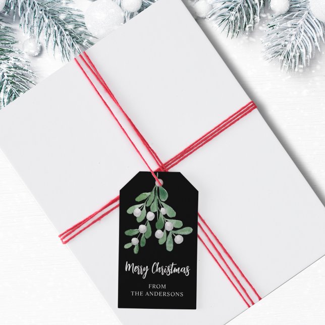 Personalisiert frohe Weihnachten Mistletoe Geschenkanhänger (Von Creator hochgeladen)