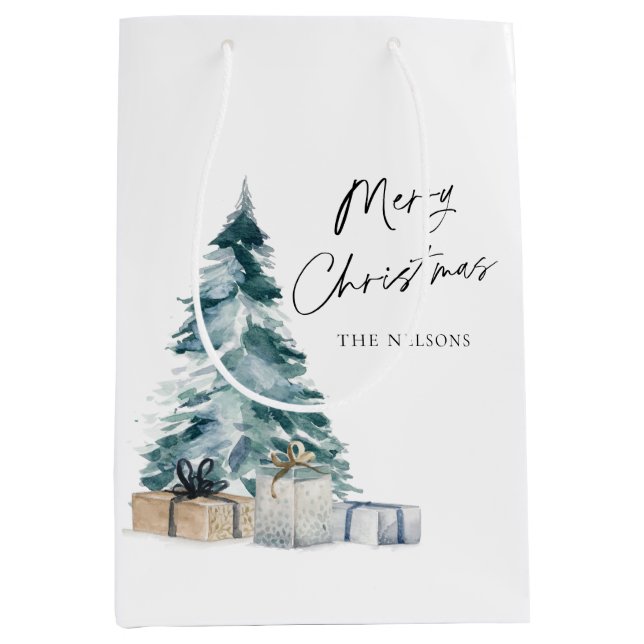 Personalisiert frohe Weihnachten Mittlere Geschenktüte (Vorderseite)