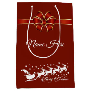 Personalisiert frohe Weihnachten Mittlere Geschenktüte