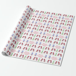 Personalisiert frohe Weihnachten Niedlich Gnomes U Geschenkpapier