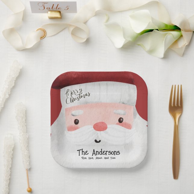 Personalisiert frohe Weihnachten Niedlicher Weihna Pappteller (Hochzeit)
