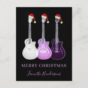 Personalisiert frohe Weihnachten Pink Gitarren