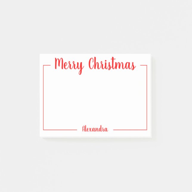 Personalisiert frohe Weihnachten Post-it Klebezettel (Vorderseite)