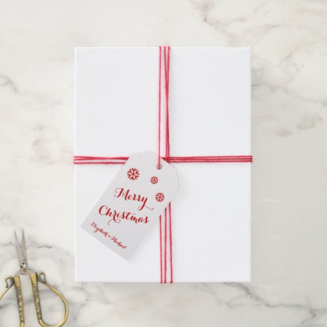 Personalisiert frohe Weihnachten Red Green Gevor H Geschenkanhänger (Mit Garn)