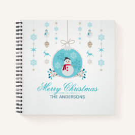 Personalisiert Frohe Weihnachten Snowman Gästebuch Notizbuch