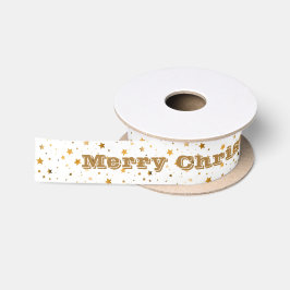 Personalisiert frohe Weihnachten und Goldene Stern Satinband