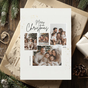 "Personalisiert frohe Weihnachten - Vier-Fotos-Col Einladung