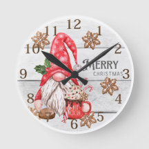 Personalisiert frohe Weihnachts-Gnome-Uhr