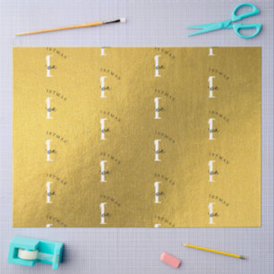 Personalisiert Frohe Weihnachts-Gold-Foil-Monogram Seidenpapier