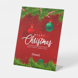 Personalisiert Frohe Weihnachts-Weihnachtsschild Sockelschild