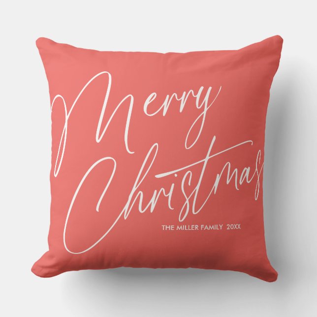 Personalisiert frohe Weihnachtsbaumkissen Kissen (Vorderseite)