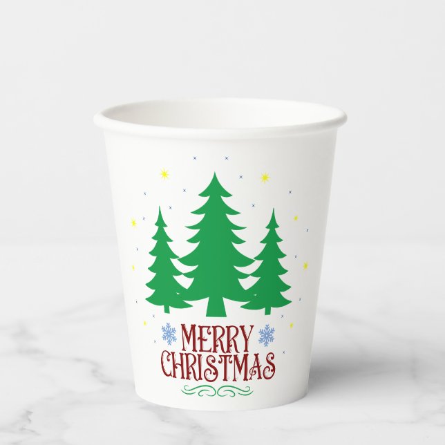 Personalisiert Frohe Weihnachtscremes Pappbecher (Vorderseite)