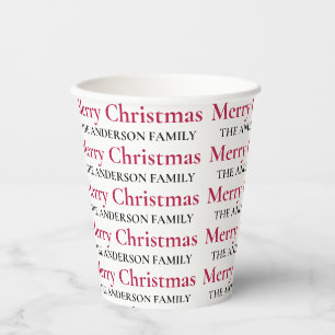 Personalisiert frohe Weihnachtsfamilie Pappbecher
