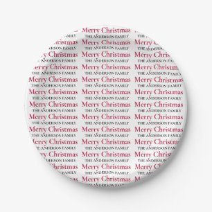 Personalisiert frohe Weihnachtsfamilie Pappteller