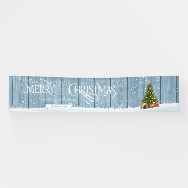 Personalisiert frohe Weihnachtsfamilie wünscht Ban Banner (Horizontal)
