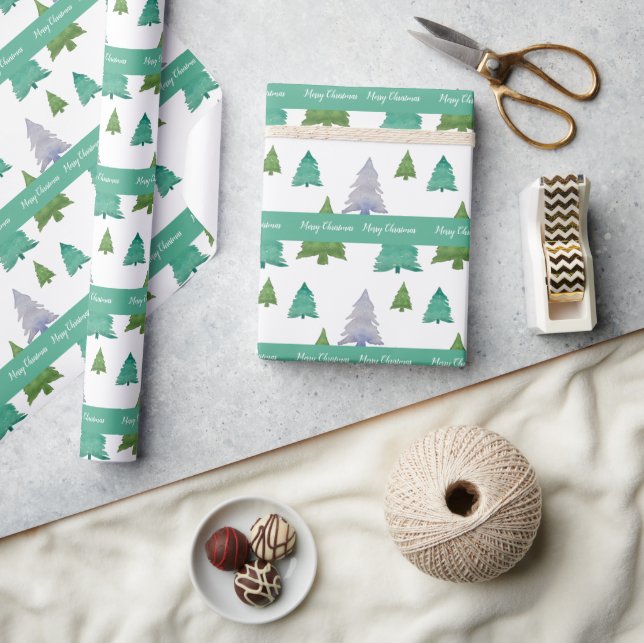 Personalisiert frohe Weihnachtsfarbe Geschenkpapier (Handwerk)