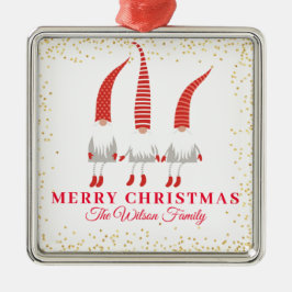 Personalisiert Frohe Weihnachtsgnomes Ornament Aus Metall