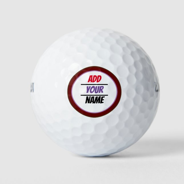 Personalisiert fügen Sie den Namen Benutzerdefinie Golfball (Vorderseite)