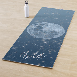 Personalisiert Full Moon Blue Ombre Celestial Yogamatte