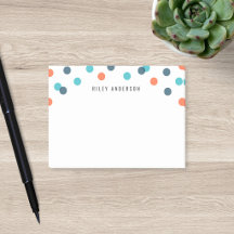 Personalisiert Fun Dark Blue Orange Confetti