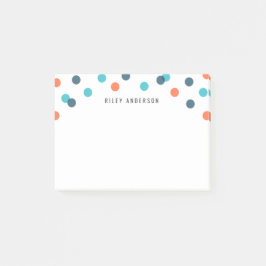 Personalisiert Fun Dark Blue Orange Confetti Post-it Klebezettel