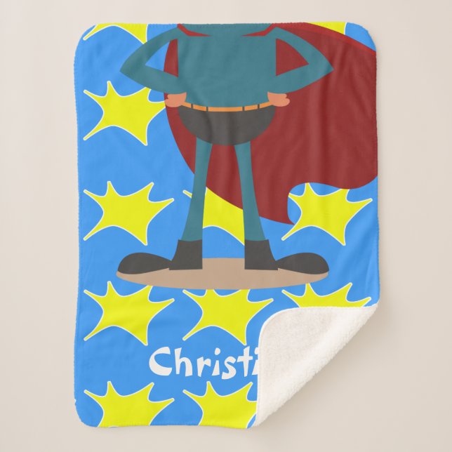 Personalisiert Fun Novelty Superhero Sherpadecke (Vorderseite)