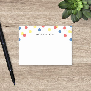 Personalisiert Fun Red Blue Yellow Confetti Post-it Klebezettel