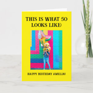 Personalisiert Funny 50. Meilenstein Geburtstag Karte