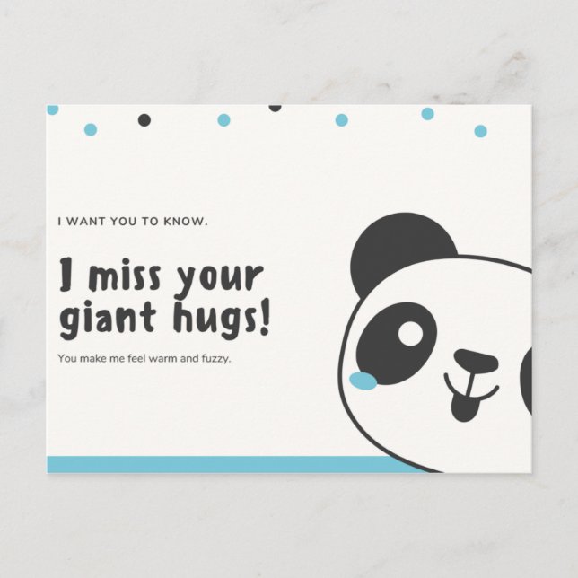 Personalisiert - Funny Blue Panda Postkarte (Vorderseite)