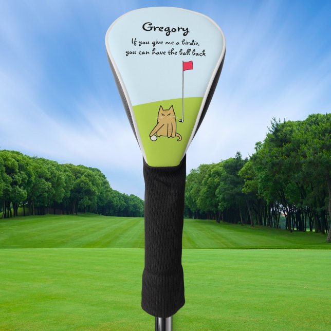 Personalisiert Funny Cartoon Cat Golf Joke Headcover (Von Creator hochgeladen)