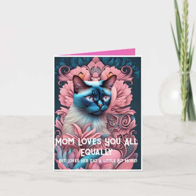 Personalisiert Funny Cat Foto Muttertag Karte (Vorderseite)