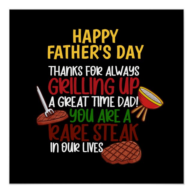 Personalisiert Funny Grill Koch Daddy Poster (Vorderseite)