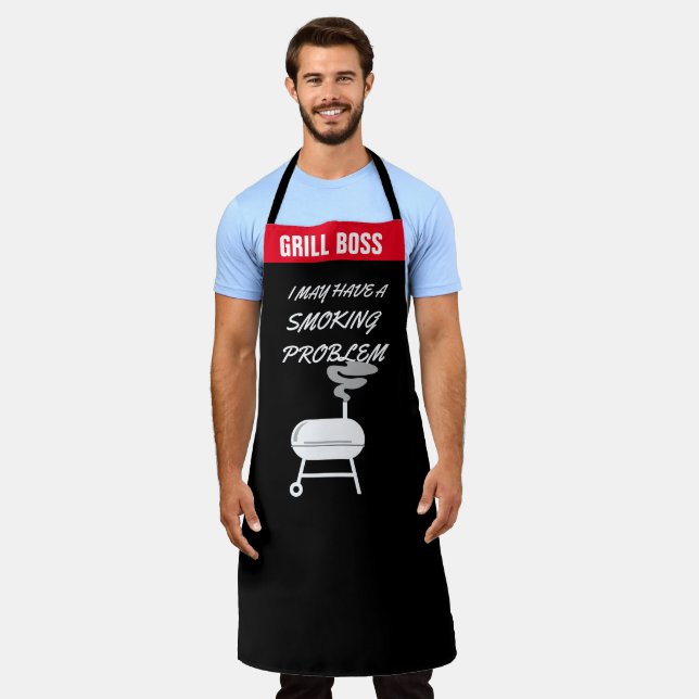 Personalisiert Funny Grill Zitate GRILLEN Redewend Schürze (Getragen)