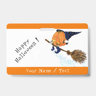 Personalisiert Funny Halloween Abzeichen Hexenkürb Ausweis