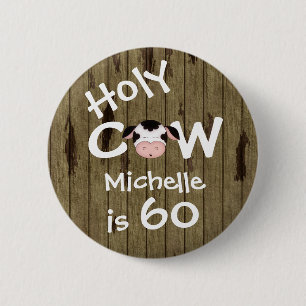 Personalisiert Funny Heilige Kuh 60. Humorischer G Button