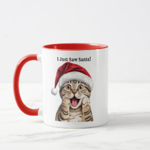 Personalisiert Funny Kitty Cat Weihnachtszeit Tass Tasse