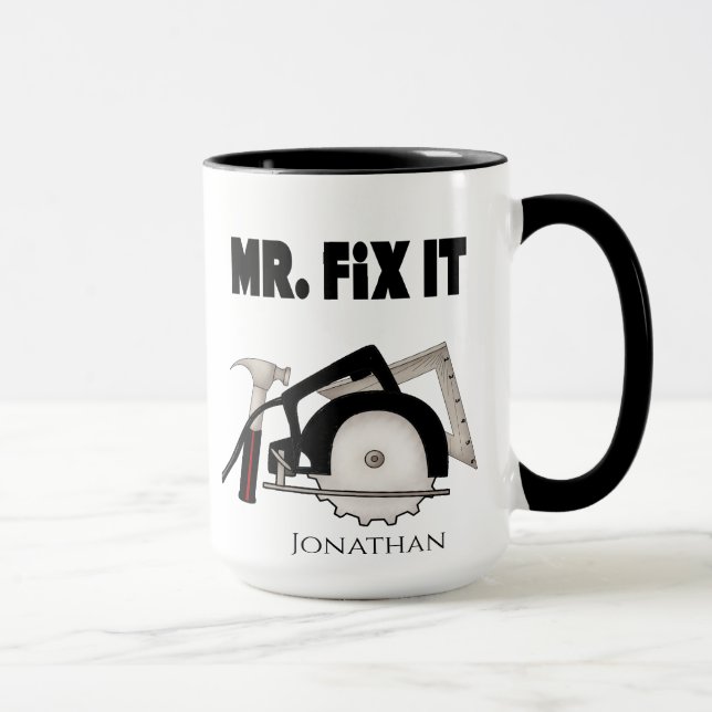 Personalisiert Funny Mr Fix It Tasse (Rechts)