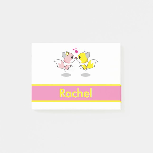 Personalisiert Funny Niedlich Fox Post-it Klebezettel (Vorderseite)