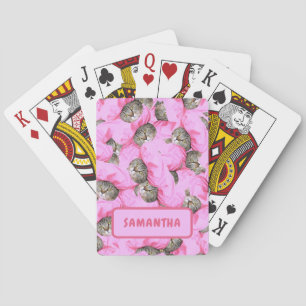 Personalisiert Funny Pink Cat Spielkarten