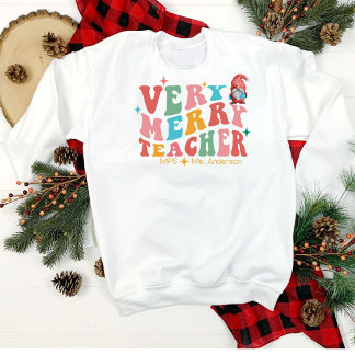 Personalisiert Funny Teacher Christmas Sweatshirt