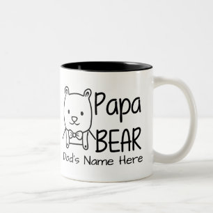 Personalisiert für den Vater, Black Papa Bear, zw Zweifarbige Tasse