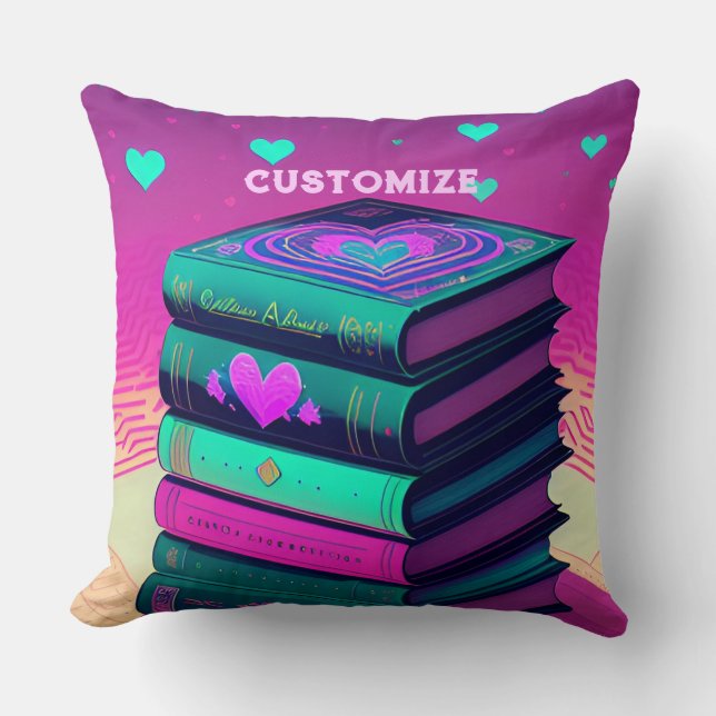 Personalisiert für die Liebe von Büchern Kissen (Vorderseite)
