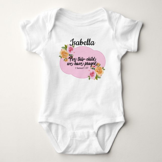 Personalisiert für dieses Kind haben wir gebetet Baby Strampler (Vorderseite)