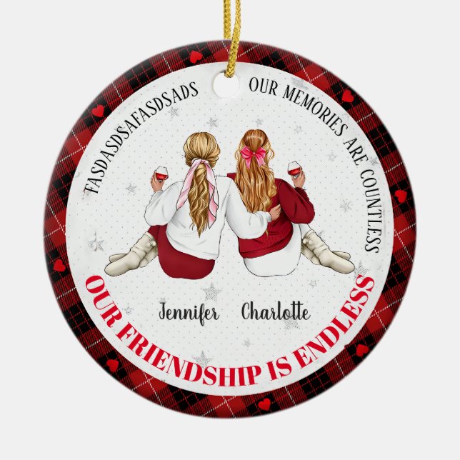 Personalisiert für Freunde und Bekannte Keramik Ornament (Vorne)