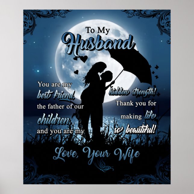 Personalisiert für mein Ehepaar unter Mond Poster (Vorne)