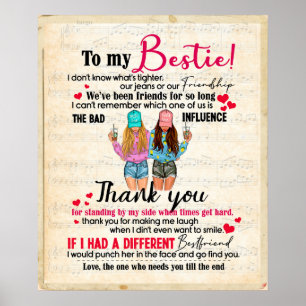 Personalisiert für meine beste Freundin, Geschenk Poster