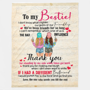 Personalisiert für meine Bestie, Freunde Geschenk Fleecedecke