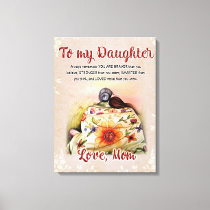 Personalisiert für meine Tochter aus der Mama, Leinwanddruck