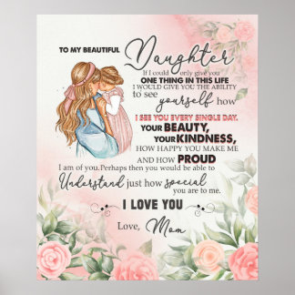 Personalisiert für meine Tochter aus der Mama Poster